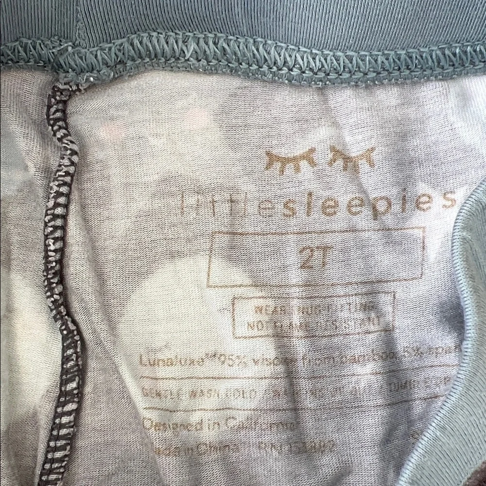 Little Sleepies bamboo Moon and Stars Pajama Set Gray and Light Blue